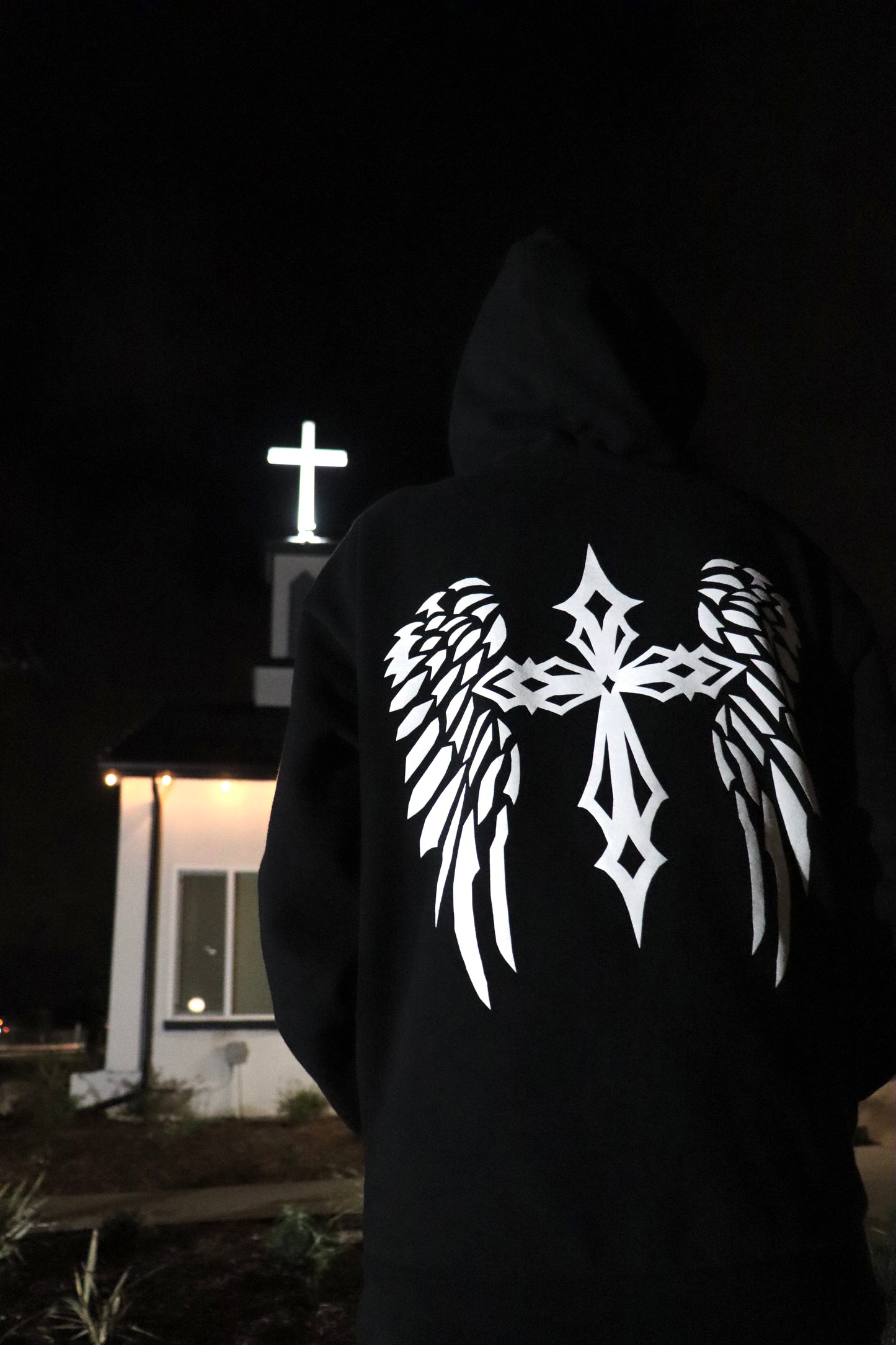 Cross with Wings Hoodies