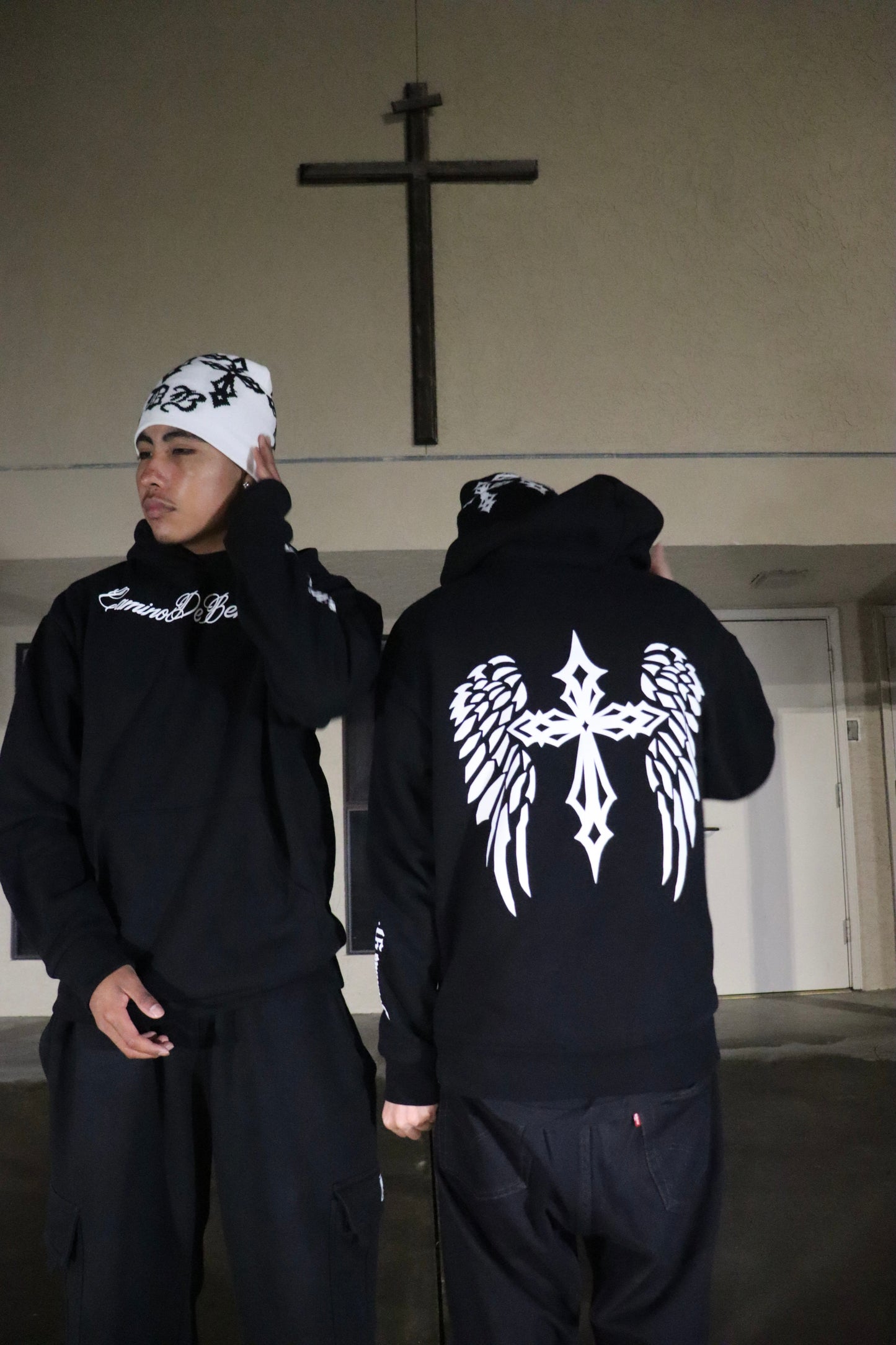 White Cross Beanie
