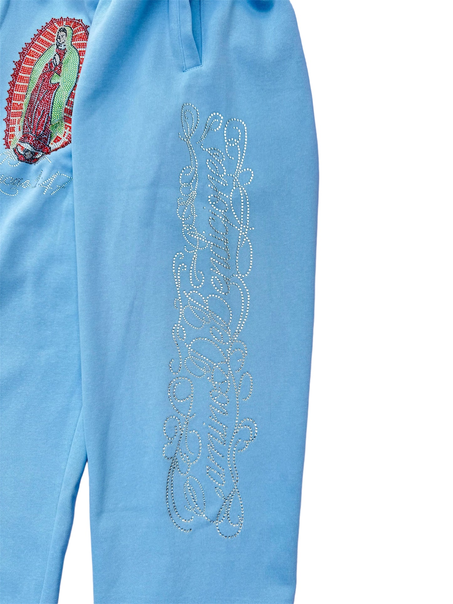 Virgencita Sweatpants Baby Blue