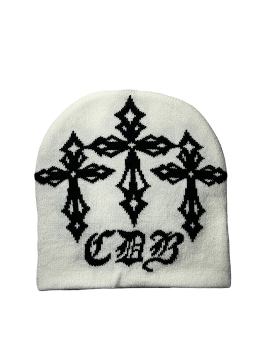 White Cross Beanie