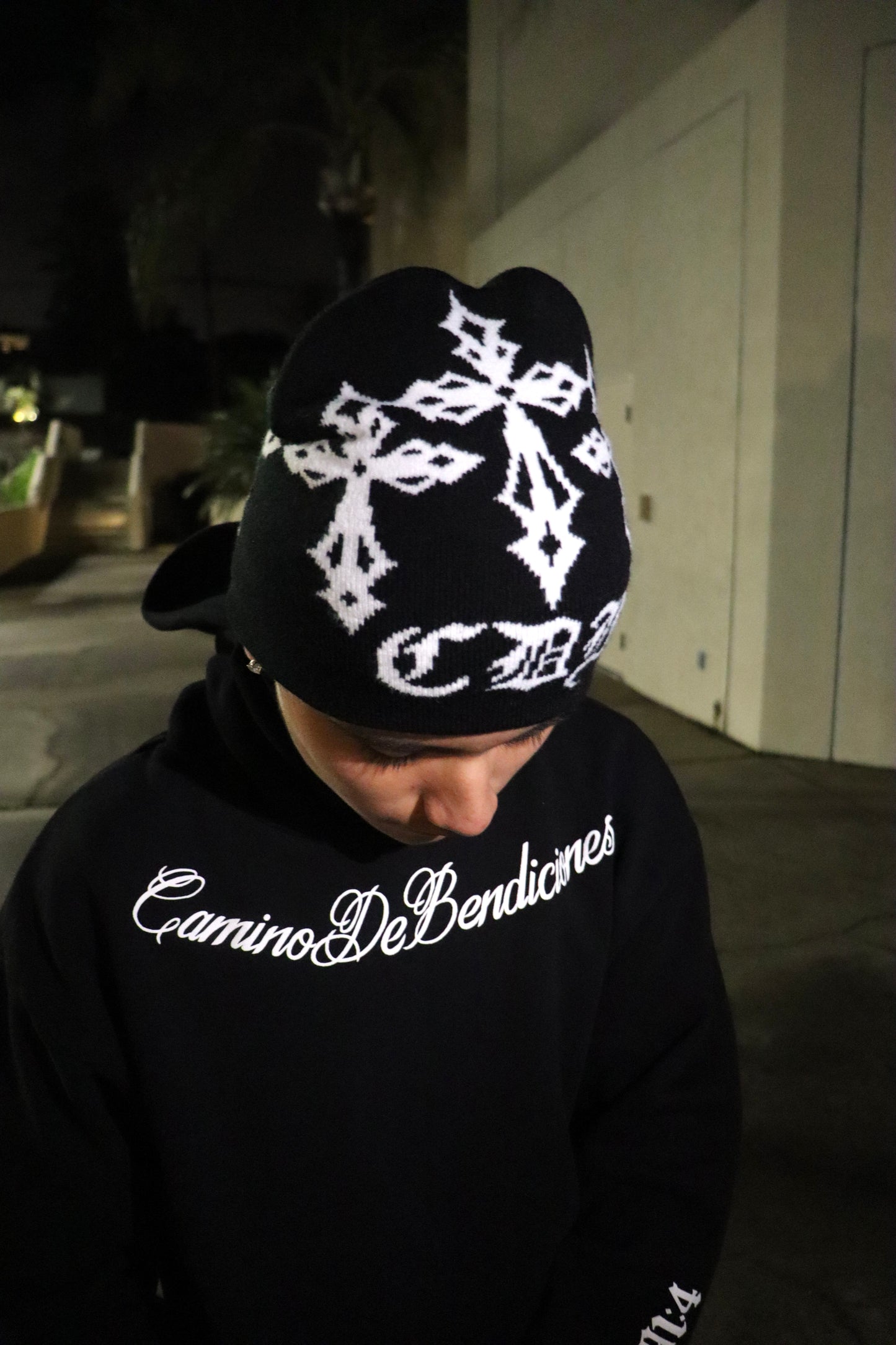 Black Cross Beanie