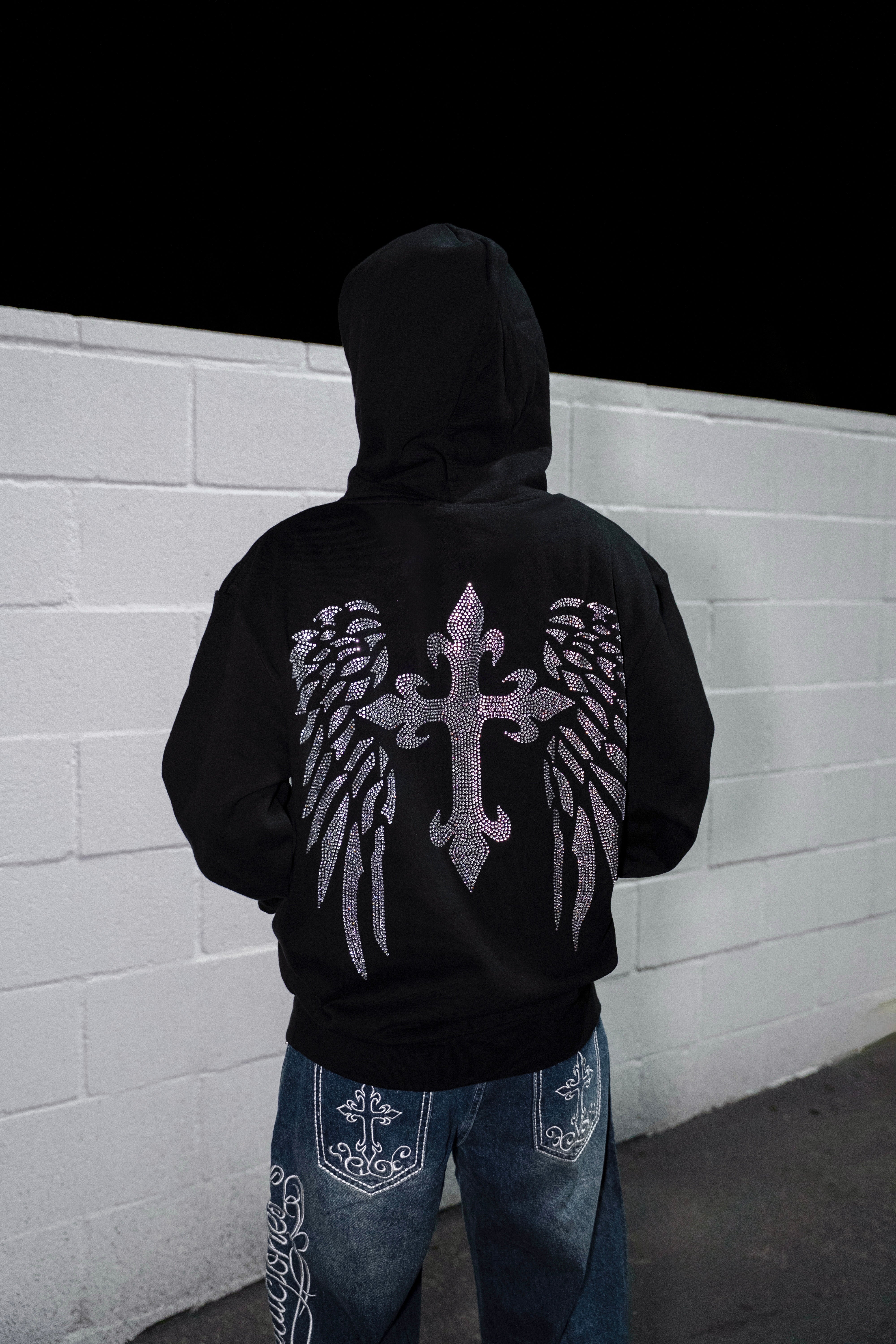 Cross Rhinestone Hoodies – Chase da Bag Clothing