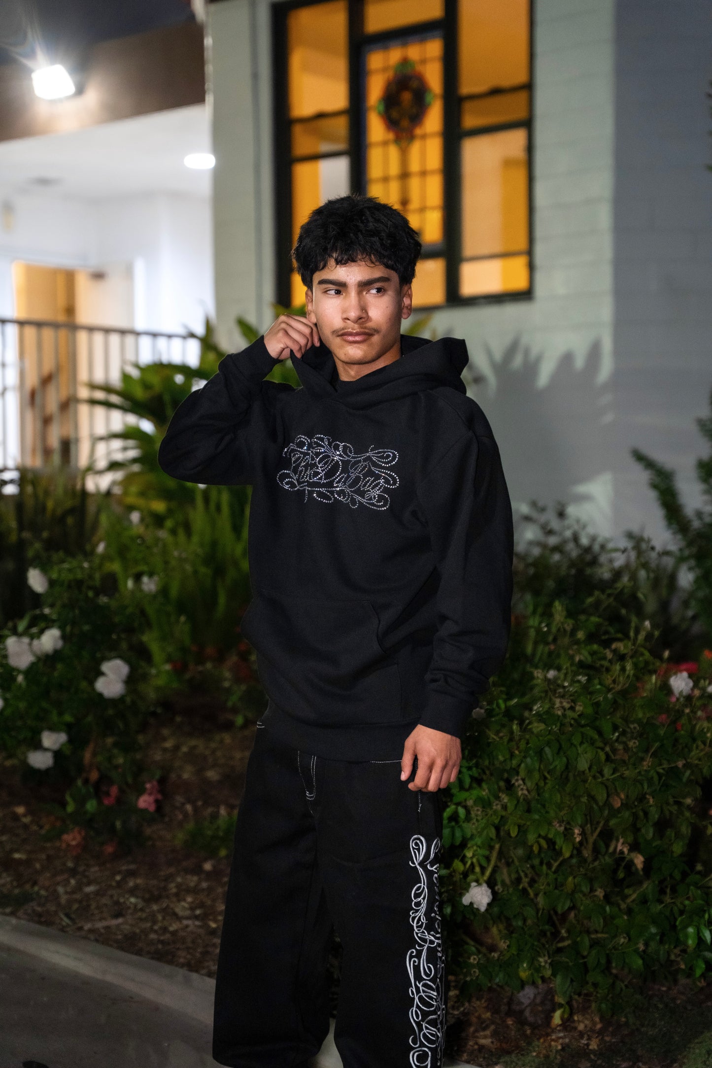 Cross Rhinestone Hoodies