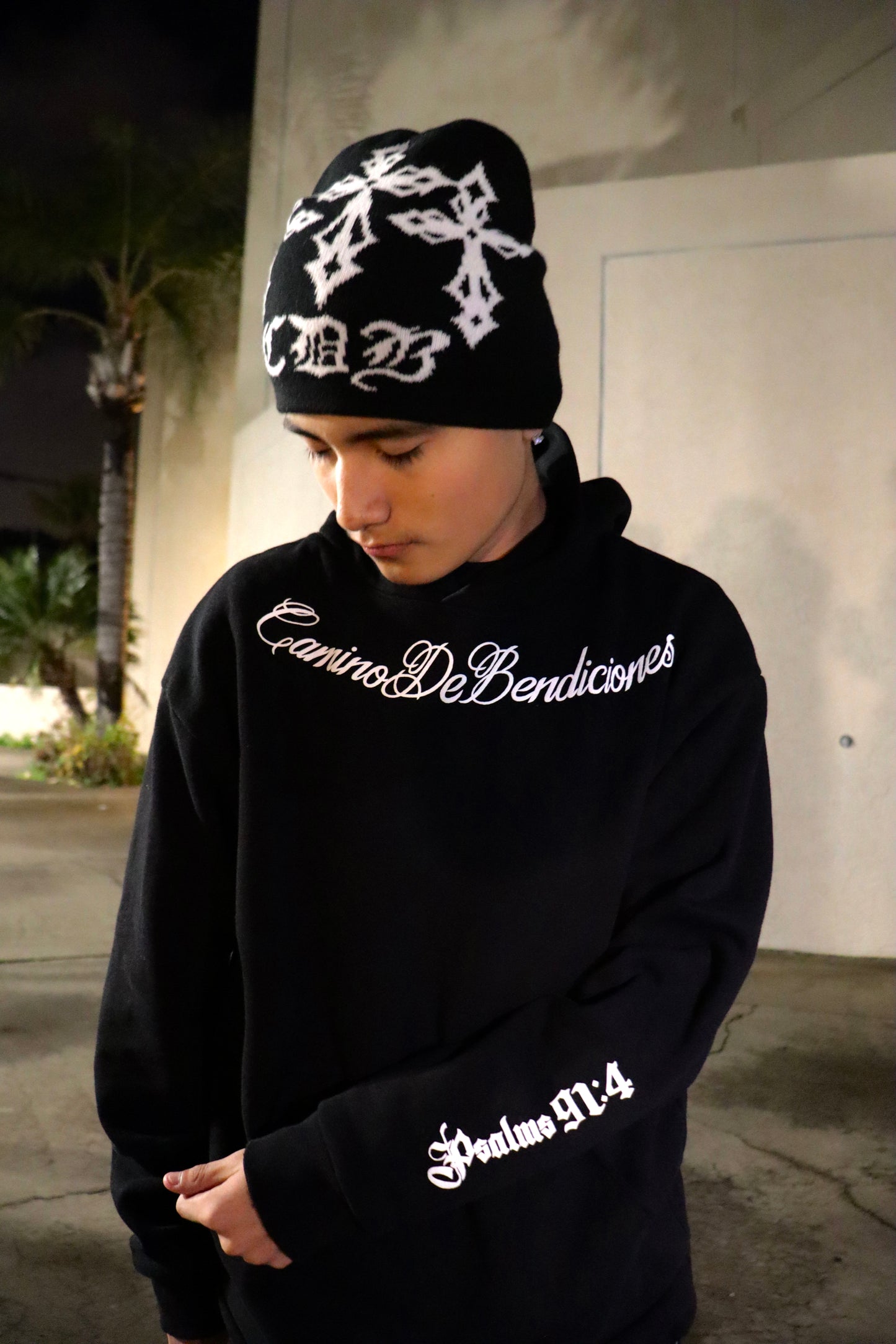 Black Cross Beanie