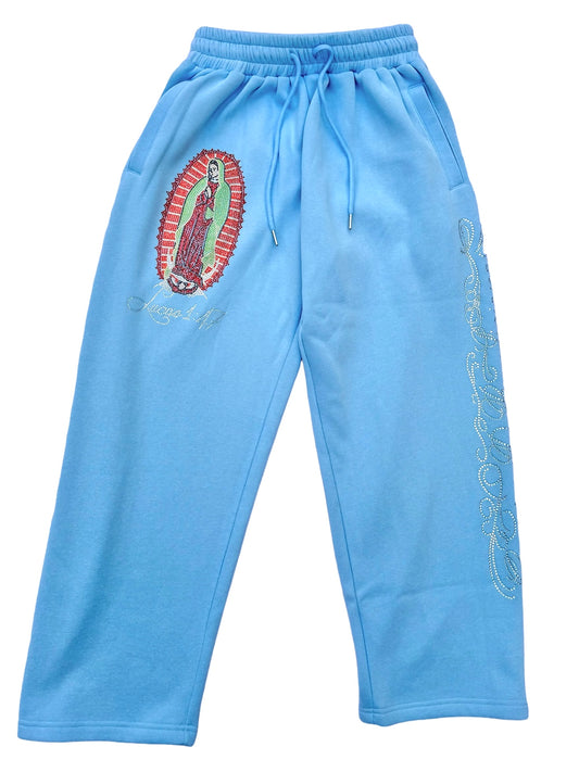 Virgencita Sweatpants Baby Blue