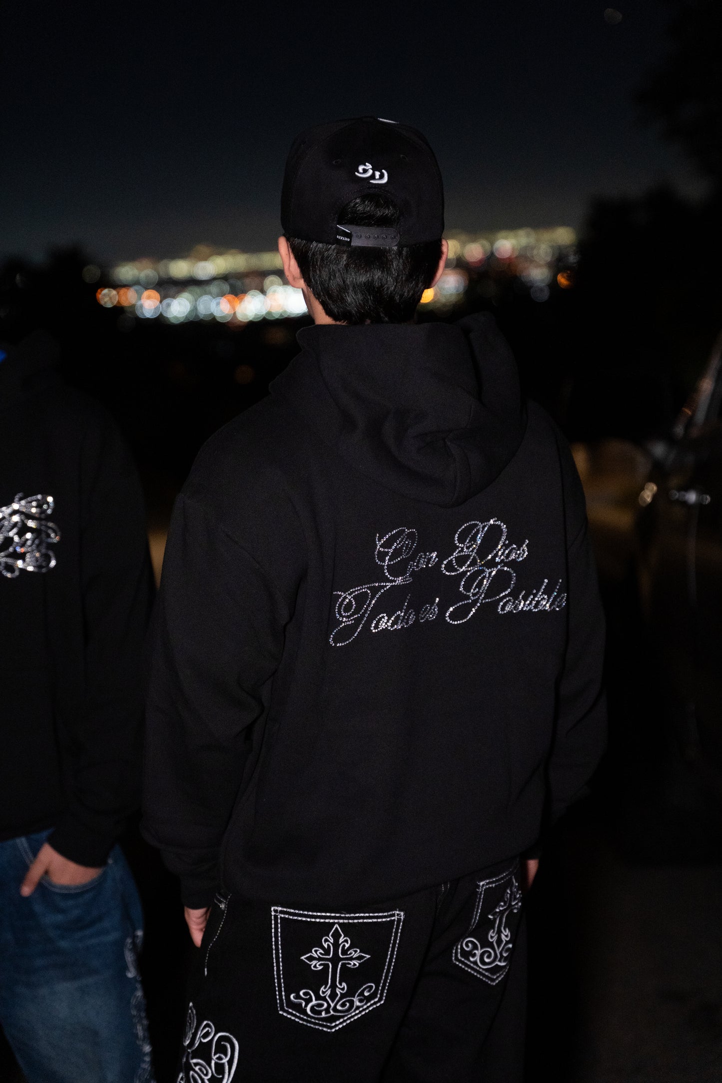 Con Dios Todo Es Posible Rhinestone Hoodie