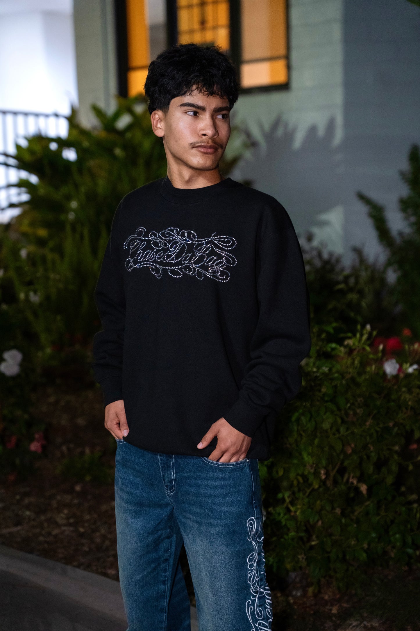 Cross Rhinestone Crewnecks