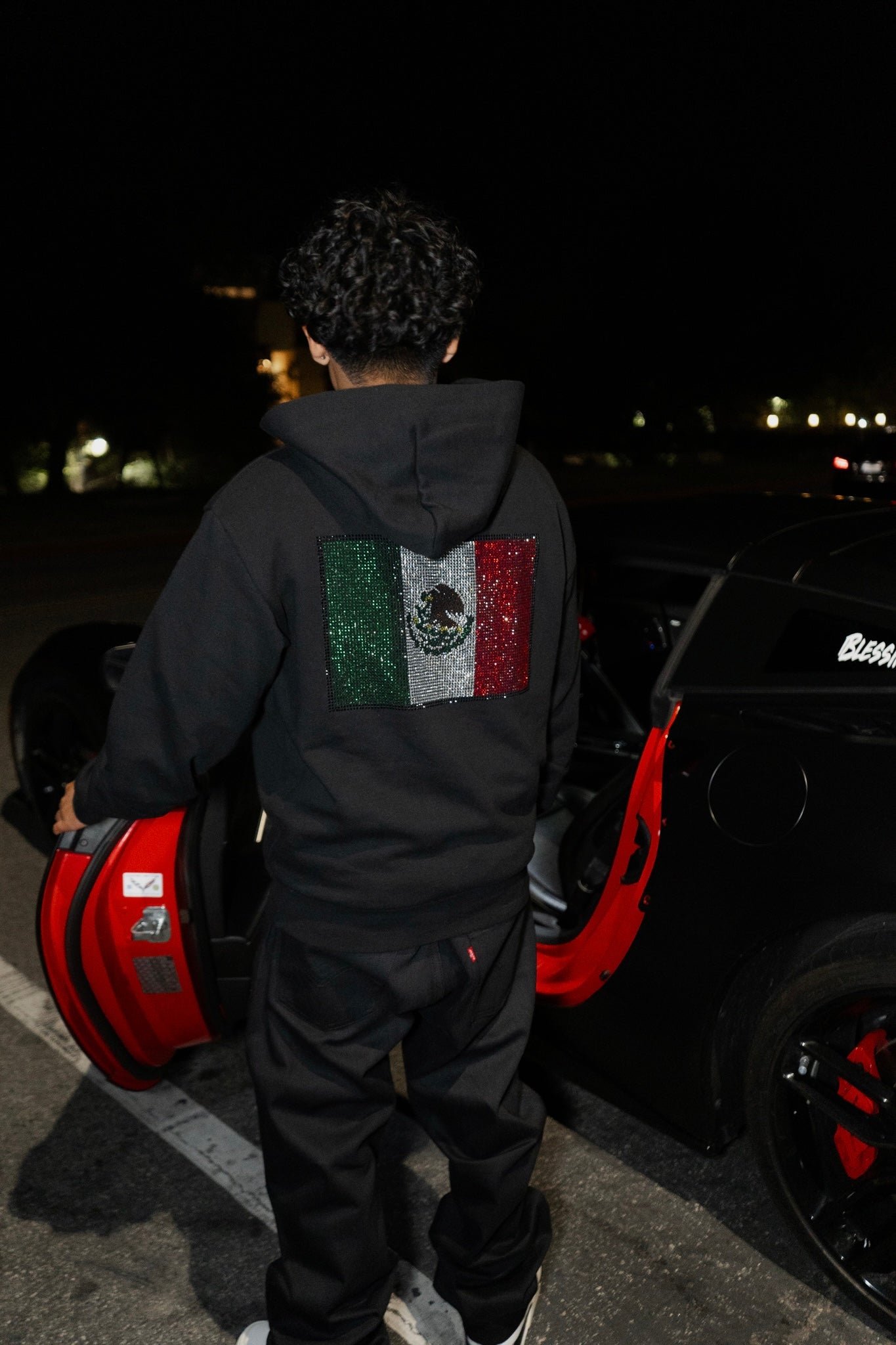 Mexico Rhinestone Hoodies