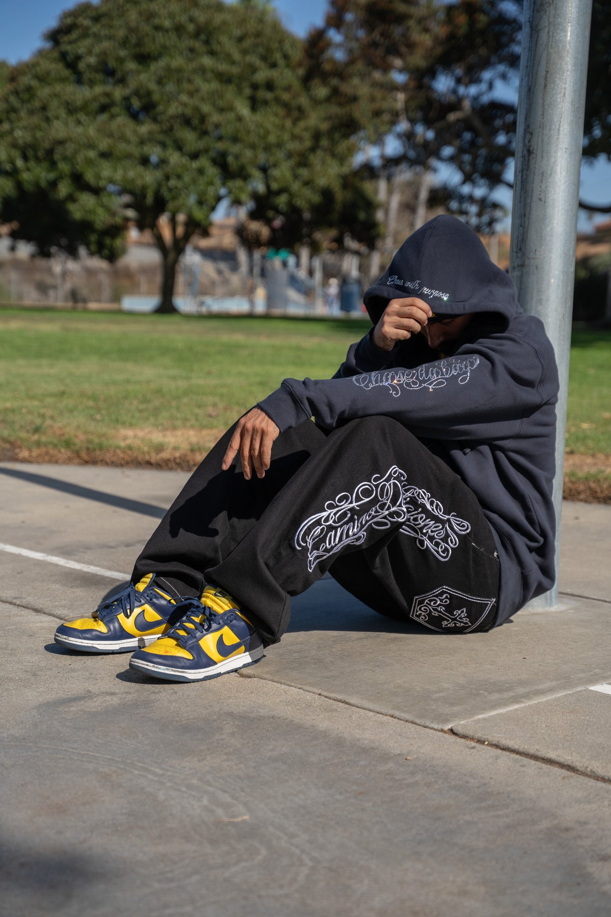 Three Crosses Rhinestone Zip Up