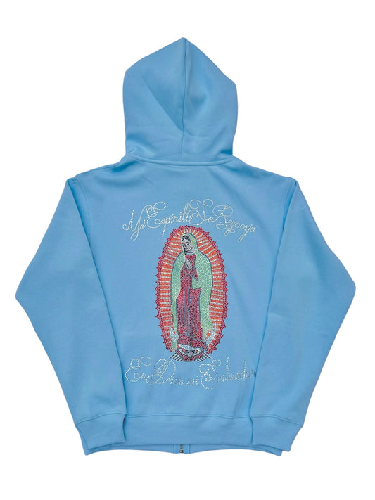 Baby Blue Virgencita Zip Up