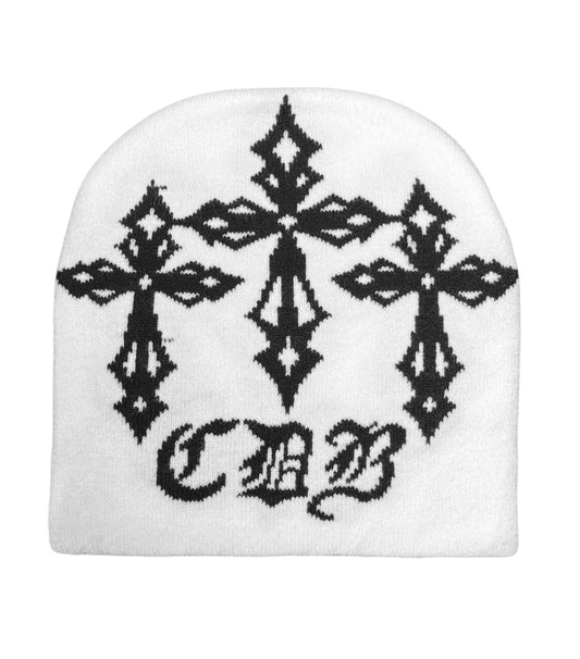 White Cross Beanie