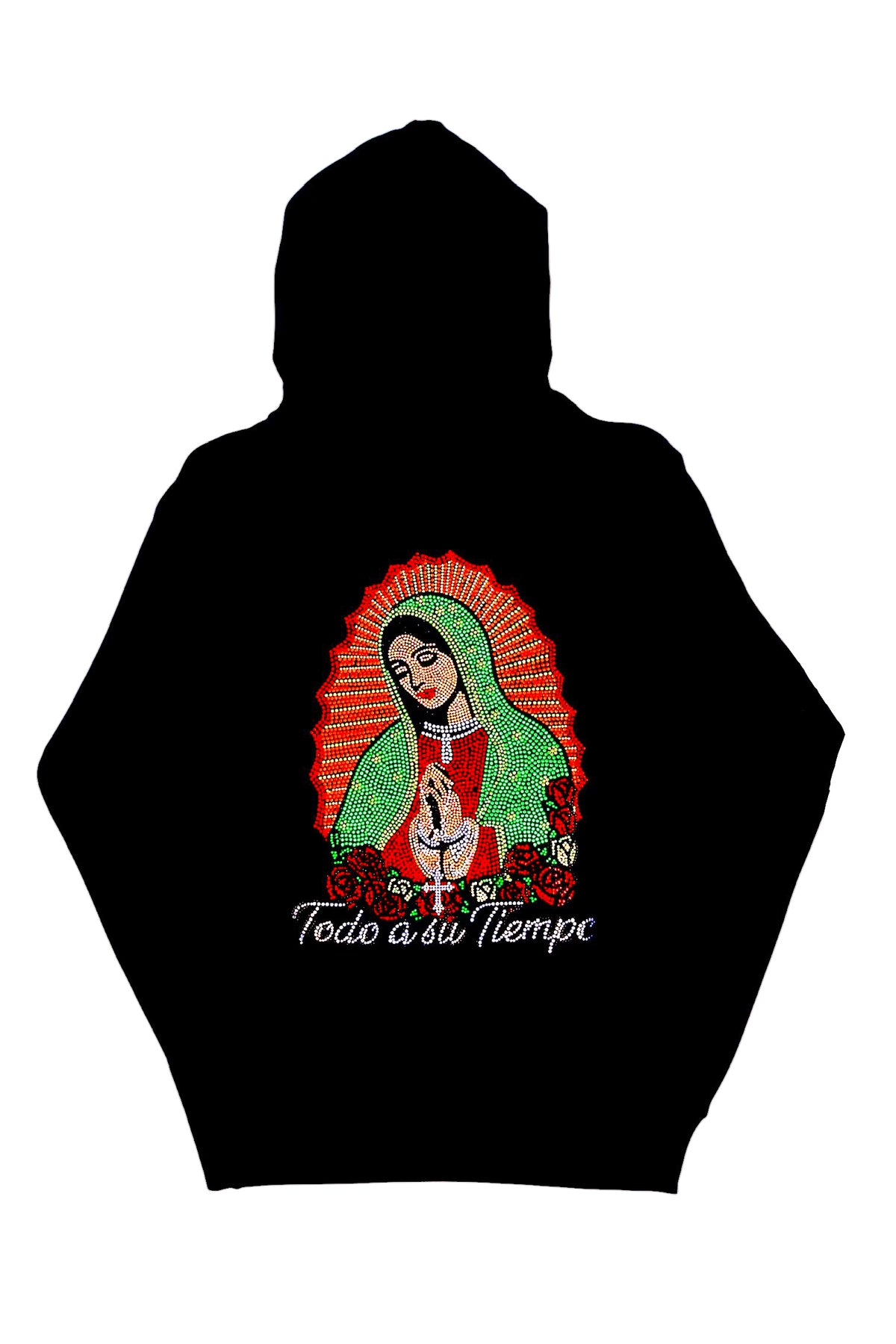 Todo a su Tiempo Virgencita Rhinestone Hoodie