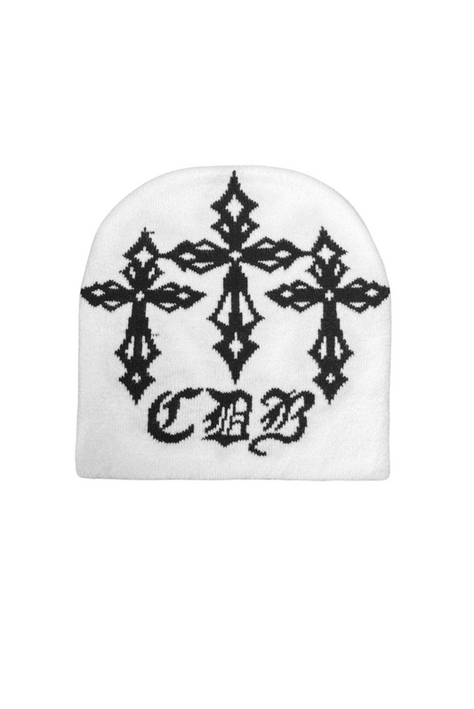 White Cross Beanie