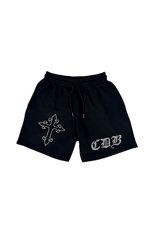 Cross Rhinestone Shorts